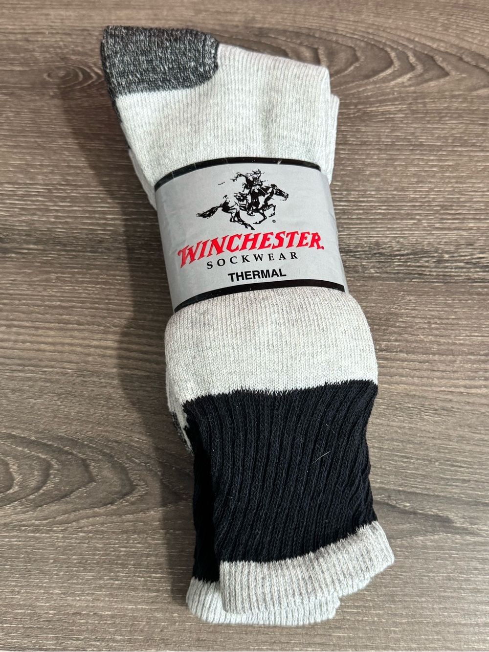 Winchester Thermal Boot Socks Mens Size 10-13 Gray Black 3 Pack Sockwear NWT